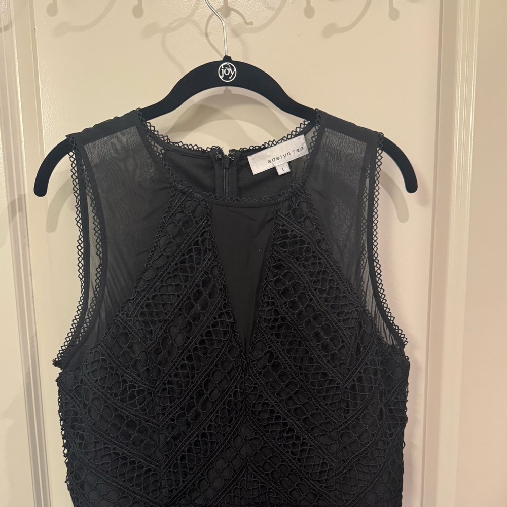 Adelyn Rae Black Lace Sheer Dress